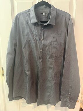 John Varvatos Men's Slate Gray Button-Down Shirt